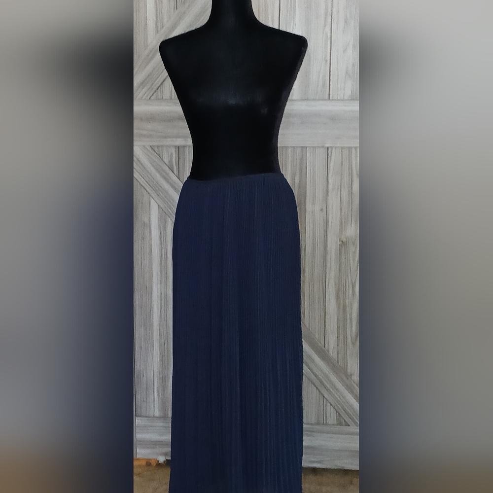 H&M Elegant Women's Navy Blue Pleated Accordion Skirt. (NWT) (Size XL)